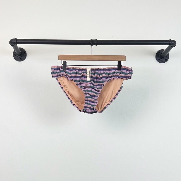 NWT Madewell Second Wave Ruffled Bikini Bottom in Plaid - Picture 5 of 9